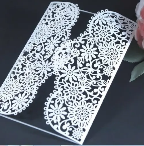 Convite para Casamento Renda de Flores