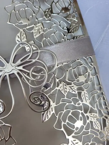 Envelope Prata Metalizado para convite Modelo Folhas