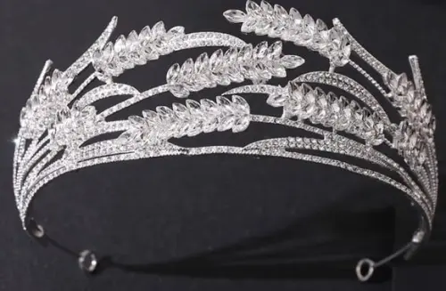 Coroa Tiara de Pedraria Folhas de Trigo