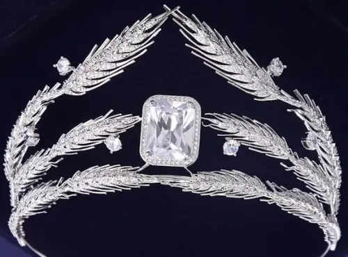 Coroa Tiara de zircônia trigo