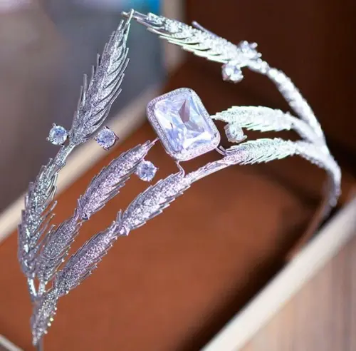 Coroa Tiara de zircônia trigo