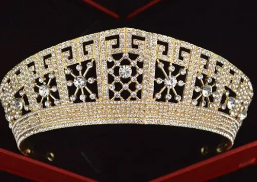Coroa Tiara Quadriculado de Strass