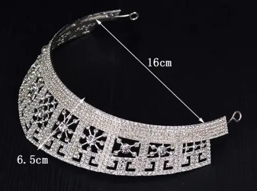 Coroa Tiara Quadriculado de Strass