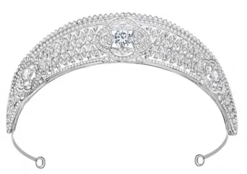 Coroa Tiara Rendada de Strass prata