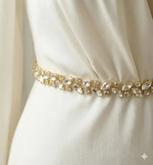 Corrente de Strass Folhas 90cm para Aplique