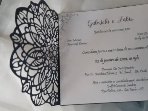 Envelope Rendado Azul Metalizado para Convite