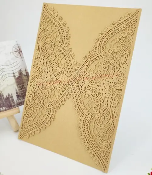Envelope Rendado Luxo para Convite de Casamento