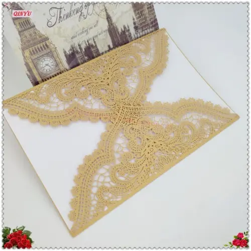 Envelope Rendado Luxo para Convite de Casamento