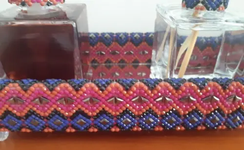 Kit Lavabo com bandeja decorada estampa indiana