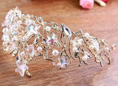 Tiara luxo cristal para casamento na praia