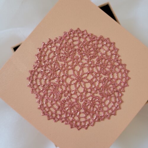 Aplique Mandala 10cm EVA com glitter - 10 unidades rosa