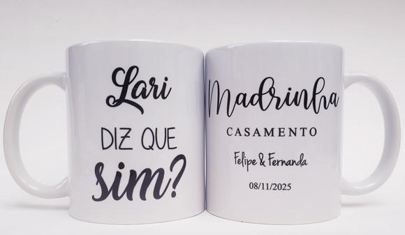 Lembrancinha Caneca Personalizada Casamento Padrinhos