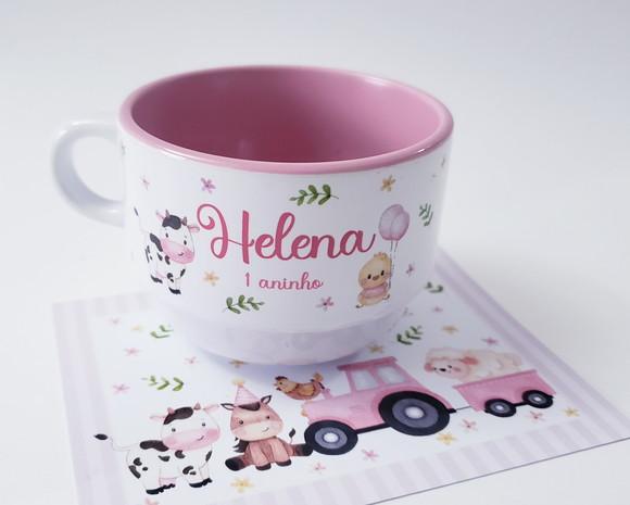 Xícara Chá 150ml Personalizada Fazendinha