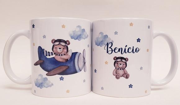 Lembrancinha Caneca Personalizada Ursinho Voador