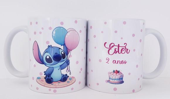Caneca Personalizada Aniversário Stitch
