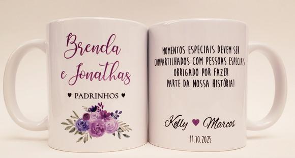 Lembrancinha Caneca Personalizada Casamento Padrinhos