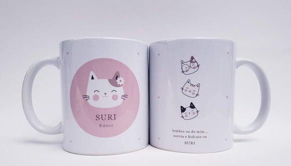 Caneca Personalziada Aniversario Gatinho