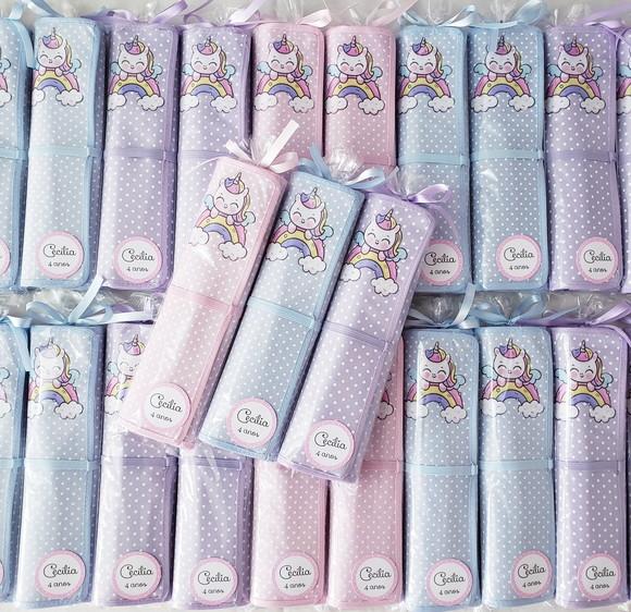 Lembrancinha Mini Lousa de Tecido Unicornio