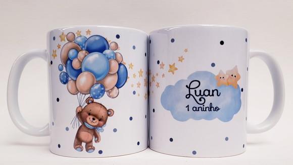 Lembrancinha Caneca Personalizada Aniversario Ursinho