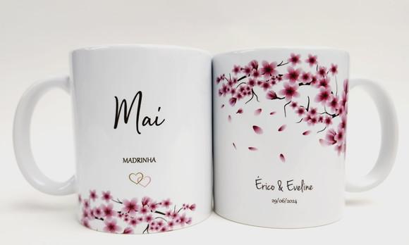Caneca Personalizada Casamento Padrinhos Cerejeira