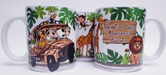 Lembrancinha Caneca Personalizada Mickey Safari
