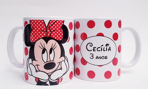 Lembrancinha Caneca Personalizada Minnie Vermelha