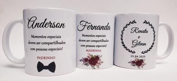 Caneca Personalizada Casamento Padrinhos