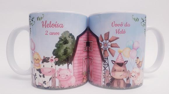 Lembrancinha Caneca Personalizada Fazendinha Rosa