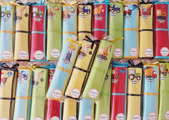 Lembrancinhas Mini Lousa de Tecido Construção