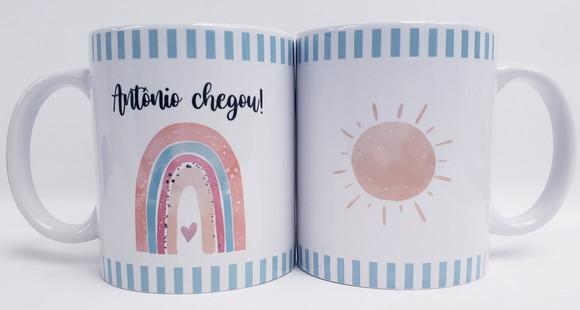 Lembrancinha Caneca Personalizada Maternidade Arco Iris