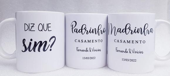Caneca Personalizada Casamento Padrinhos