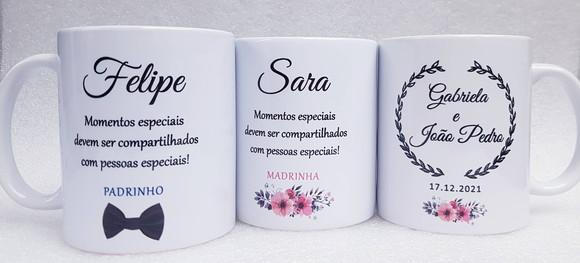 Caneca Personalizada Casamento Padrinhos