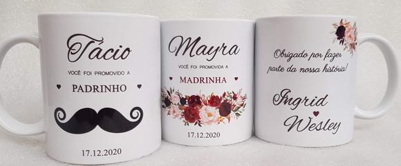 Caneca Personalizada Casamento Padrinhos