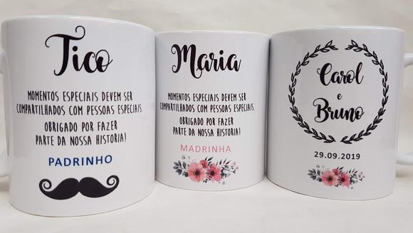 Caneca Personalizada Casamento Padrinhos