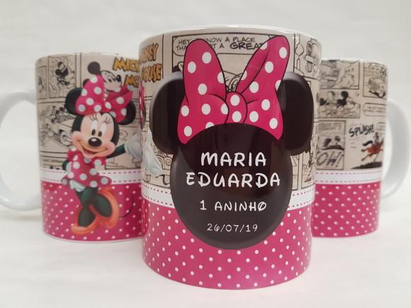 Caneca Aniversario Personalizada Minnie