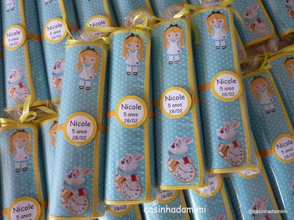 Mini Lousa de Tecido Alice no Páis das Maravilhas