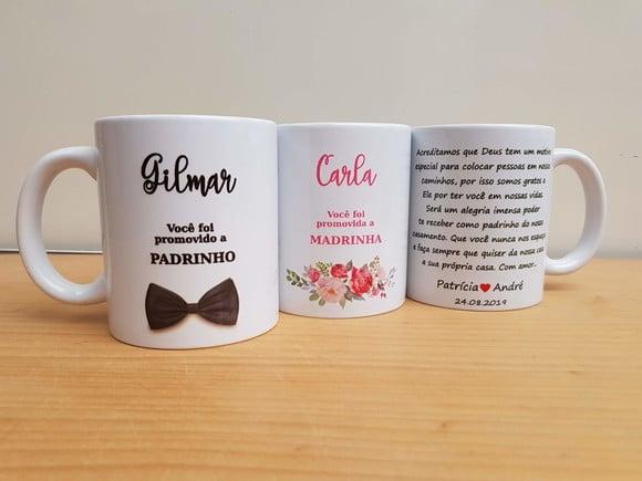 Caneca Personalizada Casamento Padrinhos