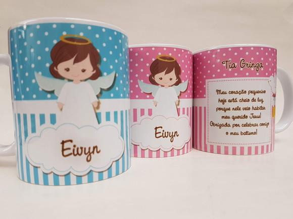 Caneca Personalizada Batizado Anjinho