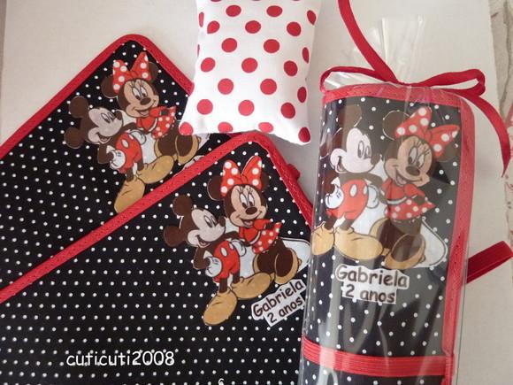 Mini Lousa de Tecido Mickey e Minnie