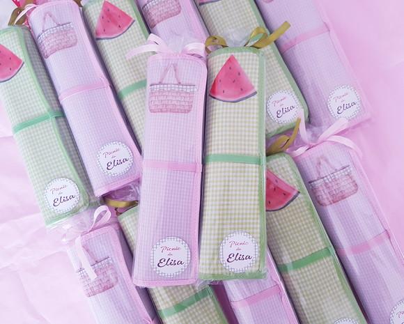 Lembrancinha Mini Lousa de Tecido Picnic