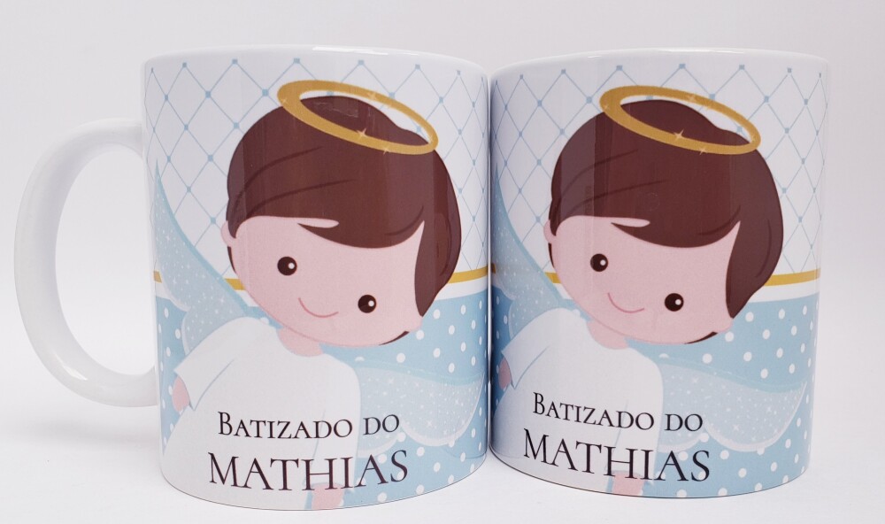 Caneca Personalizada Batizado Anjinho