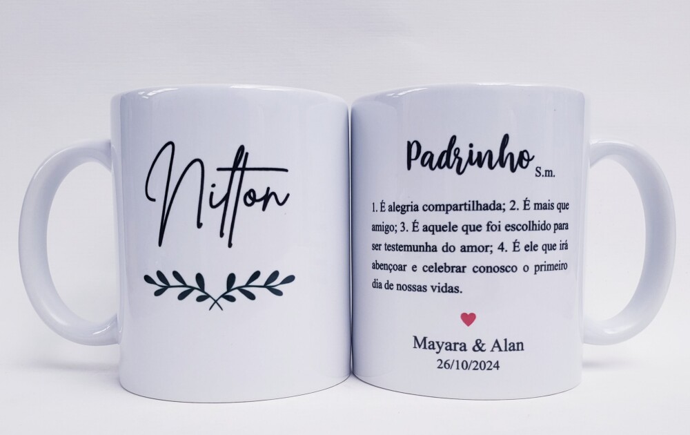 Caneca Personalizada Casamento Padrinhos