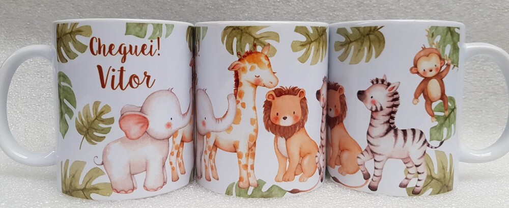 Caneca Personalizada Aniversário Safari