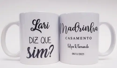 Lembrancinha Caneca Personalizada Casamento Padrinhos
