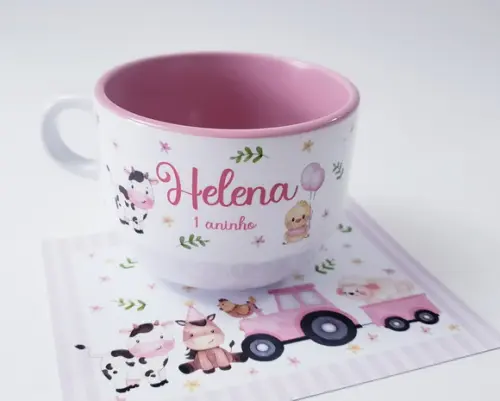 Xícara Chá 150ml Personalizada Fazendinha