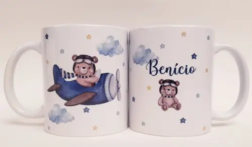 Lembrancinha Caneca Personalizada Ursinho Voador