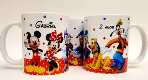Lembrancinha Caneca Personalizada Mickey e Turma do Mickey