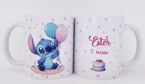 Caneca Personalizada Aniversário Stitch