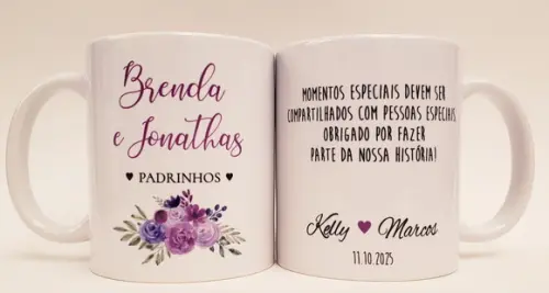 Lembrancinha Caneca Personalizada Casamento Padrinhos