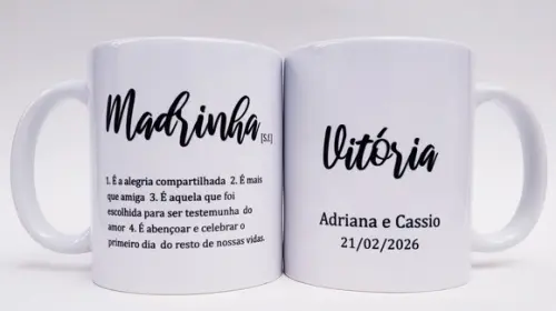 Lembrancinha Caneca Personalizada Padrinhos Casamento
